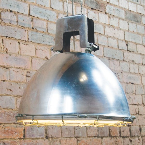 Industrial vintage holophane pendant light