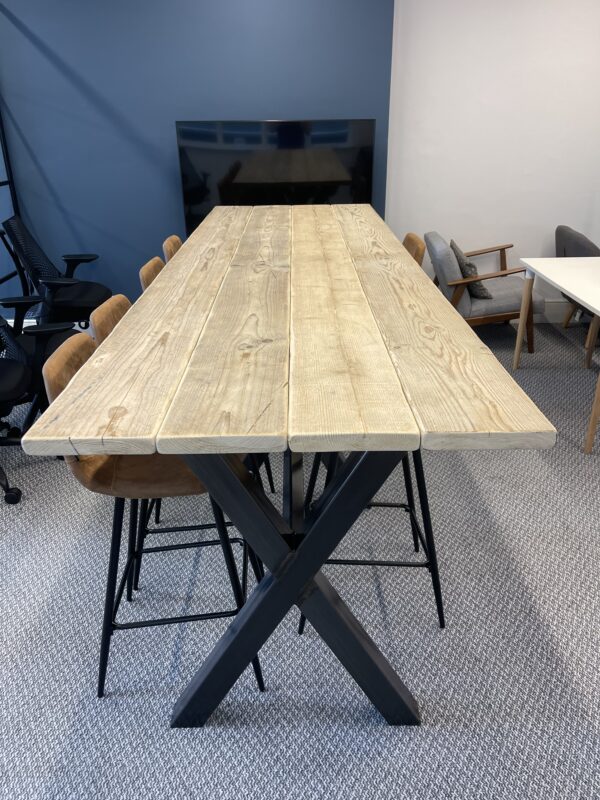 Industrial Boardroom Table X legs Standing