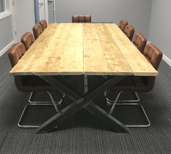 Industrial Boardroom Table. Office Conference Meeting Room Restaurant Table