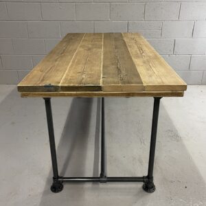 Scaffold Board Industrial Dining Table Gun Metal Grey dinning