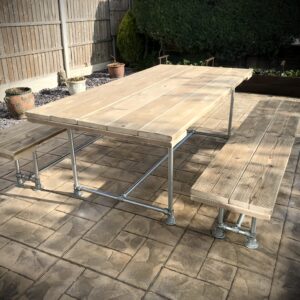 Industrial Reclaimed Scaffold Board External Table & Benches