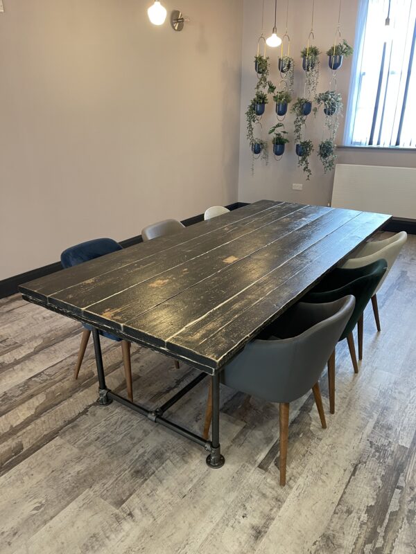 Industrial Scaffold Board Table Boardroom Dining Black