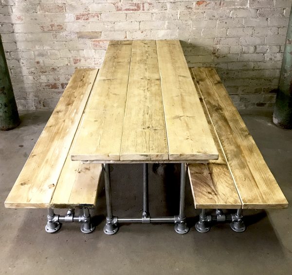 Industrial Vintage Scaffold Board Dinning Table 2