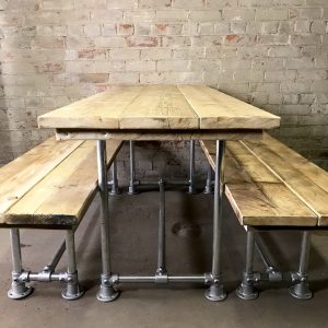 dining table and bench rustic scaffold industrial benches