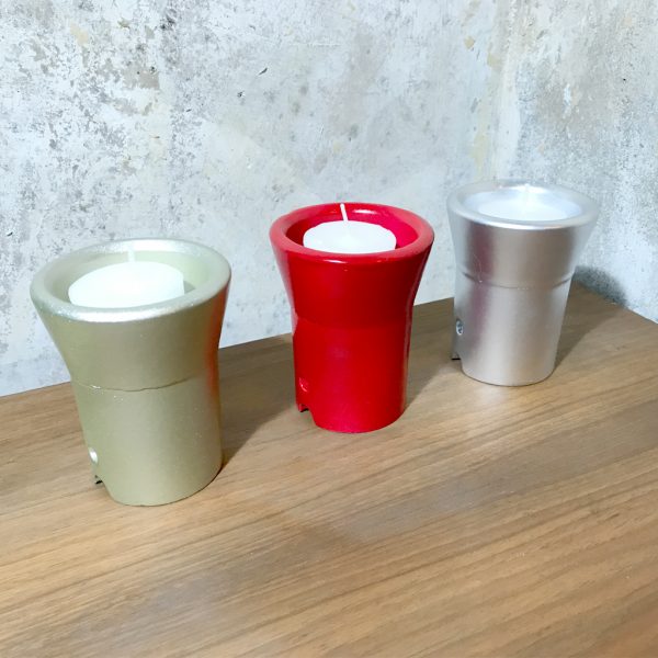 Ceramic industrial tea light indoor planter holder