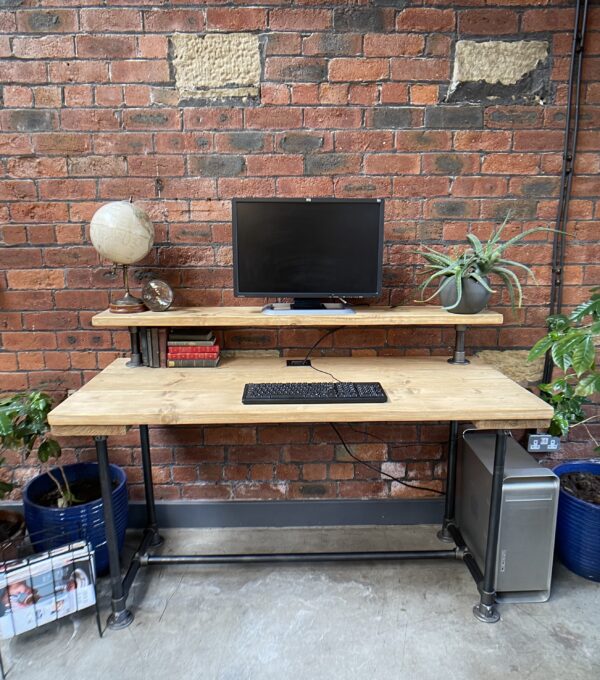 Industrial Reclaimed Scaffold Board Plank Computer Office Desk Work Station Shelf