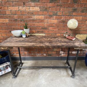 Shou Sugi Ban Yakisugi Scaffold Board Plank Industrial Dining Table Steel Legs Charred Burnt Wood Grey Indoor Light